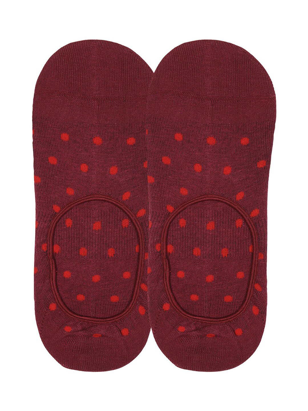 Soxytoes Men Maroon Patterned Shoe Liners