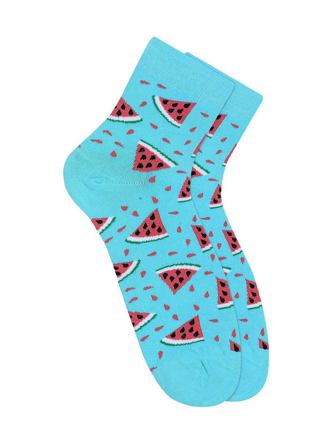 Soxytoes Men Blue & Red Patterned Pure Combed Cotton Ankle-Length Socks