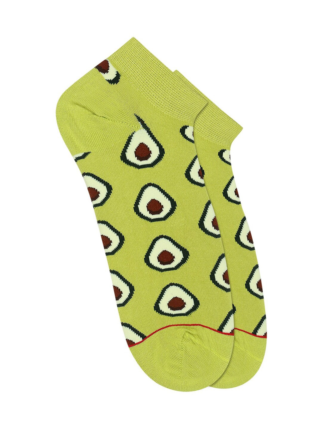 Soxytoes Green & Brown Patterned Ankle-Length Socks