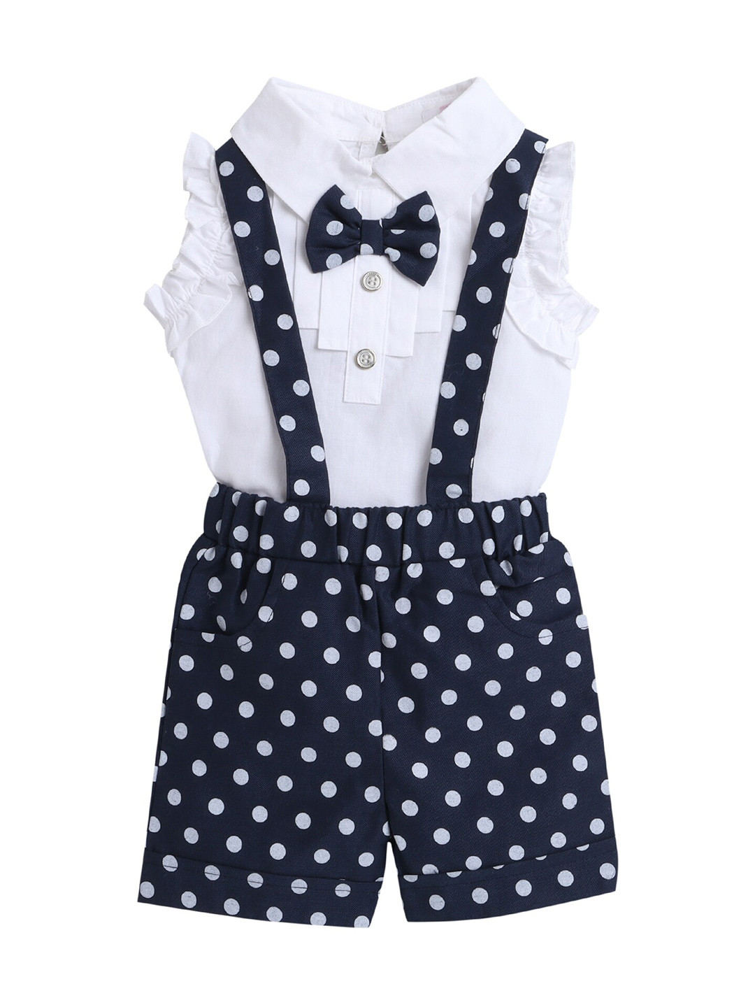 Hopscotch Girls Blue & White Top with Shorts