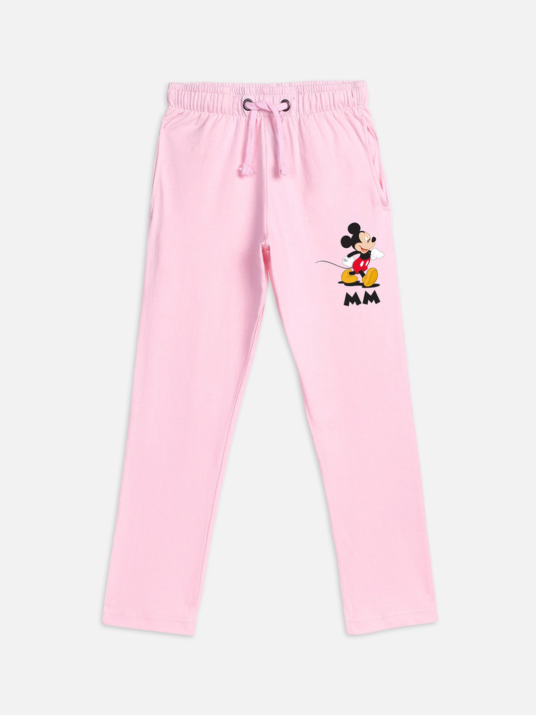 Kids Ville Mickey & Friends Girls Pink Cotton Printed Lounge Pants