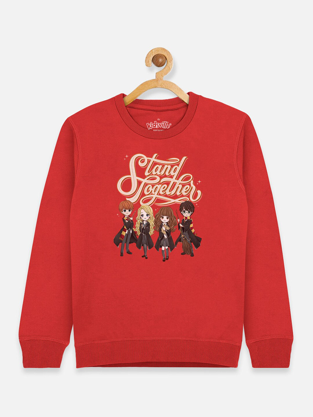 Kids Ville Girls Red Harry Potter Printed Sweatshirt