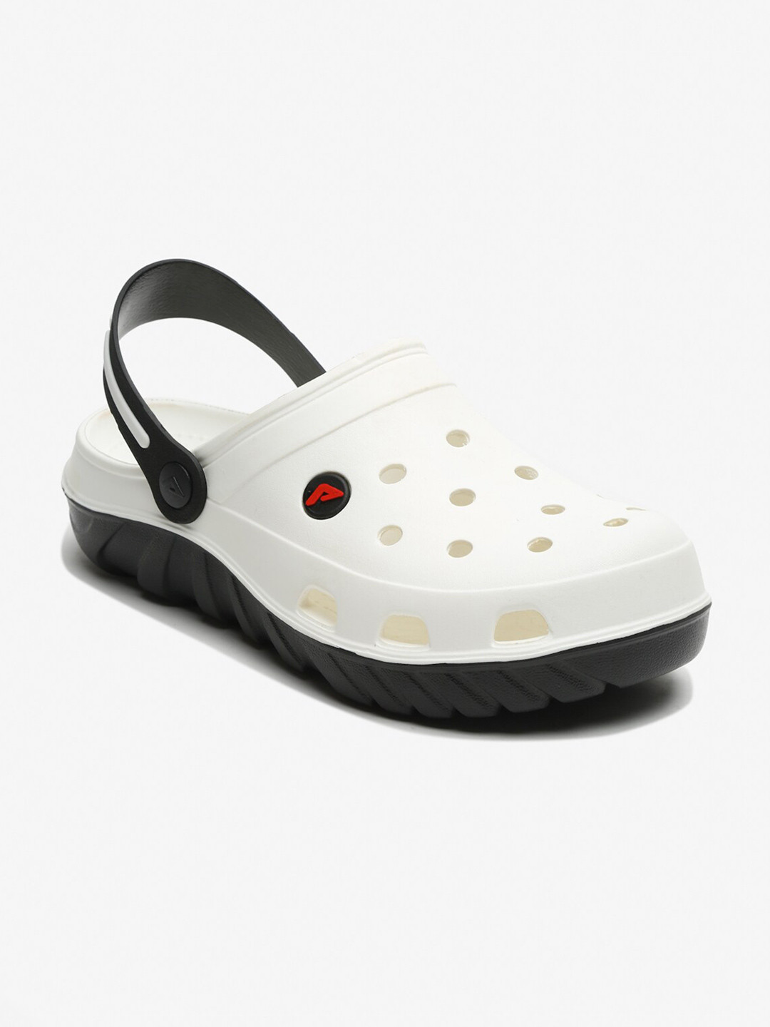 Adda Men White & Black Clogs Sandals