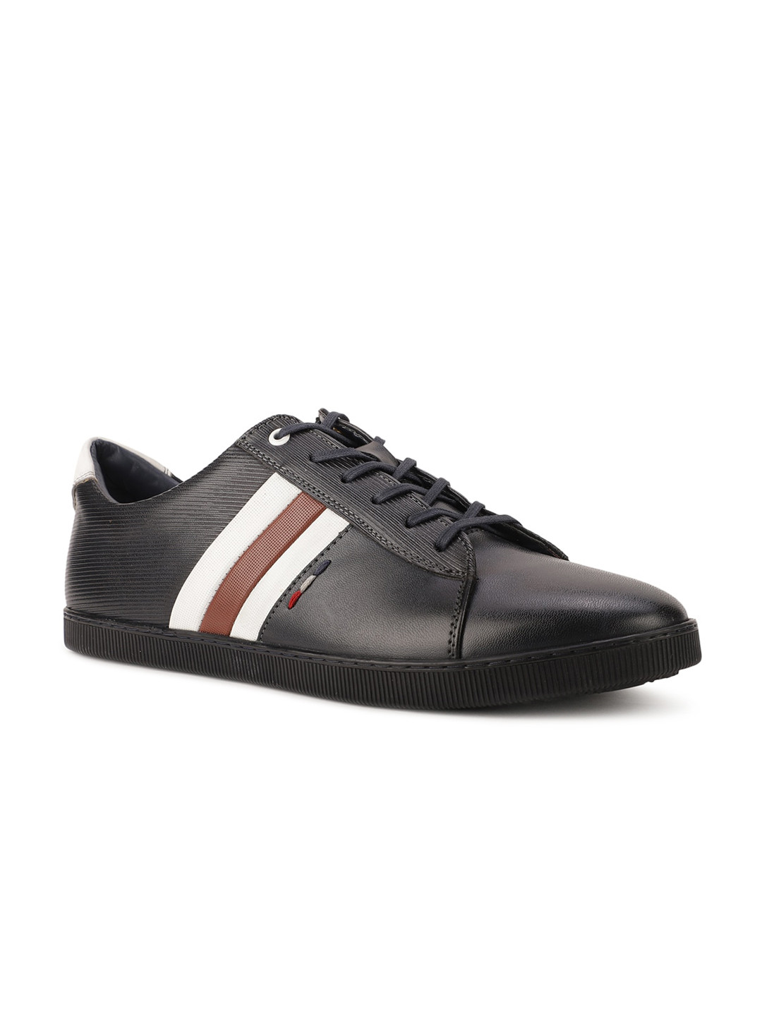 Bata Men Navy Blue Striped Sneakers