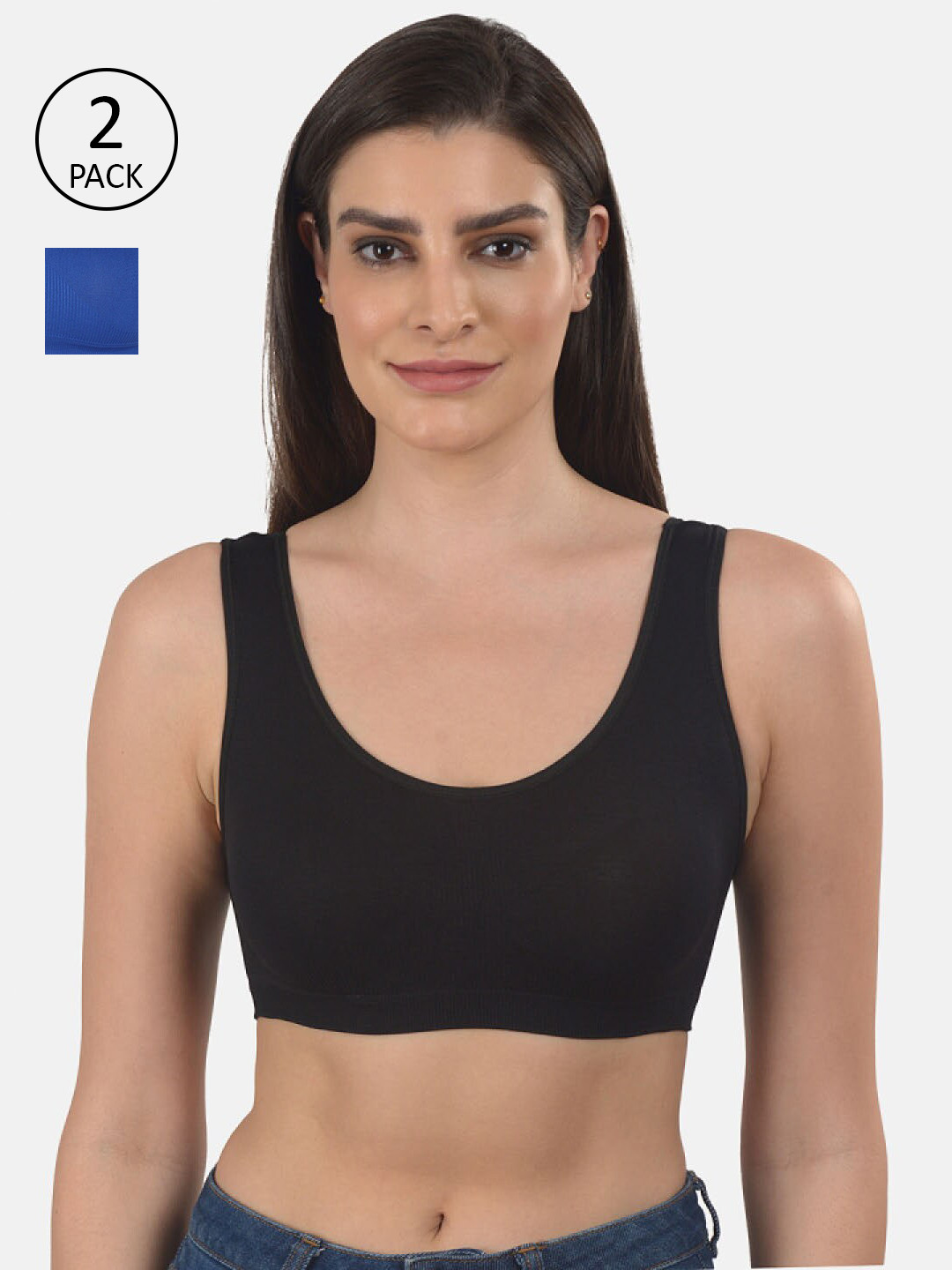 mod & shy Assorted Pack Of 2  Solid Teenager Slip on Bra
