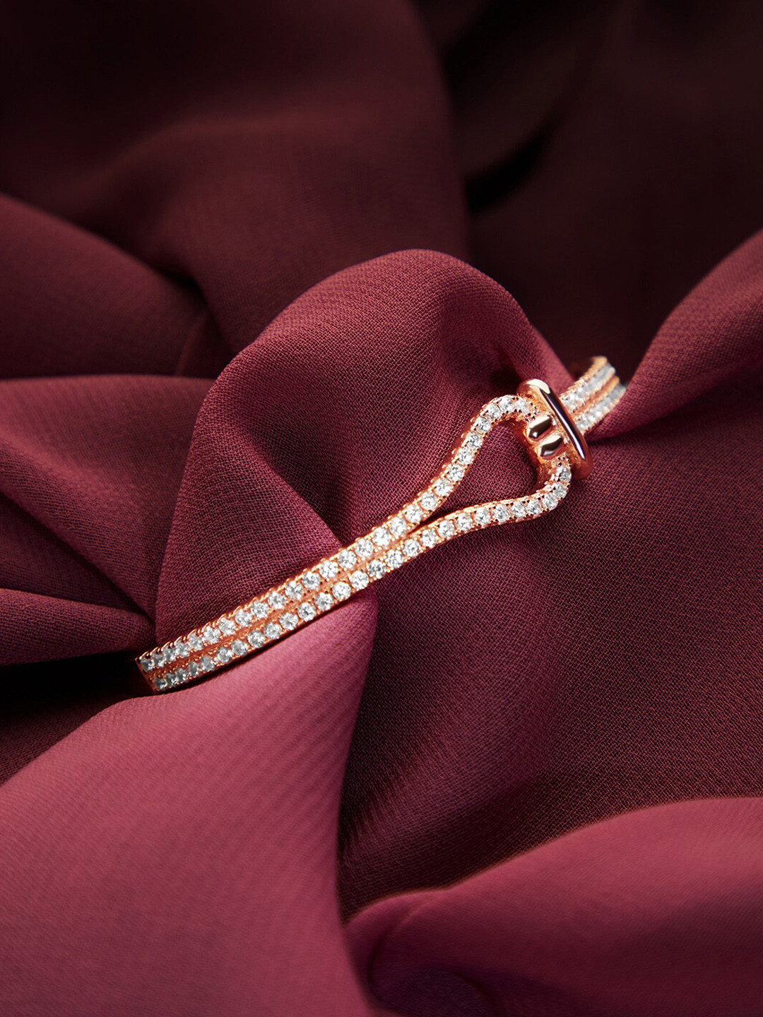 GIVA 925 Sterling Silver Anushka Sharma Rose Gold Plated Feelings Bracelet, Adjustable