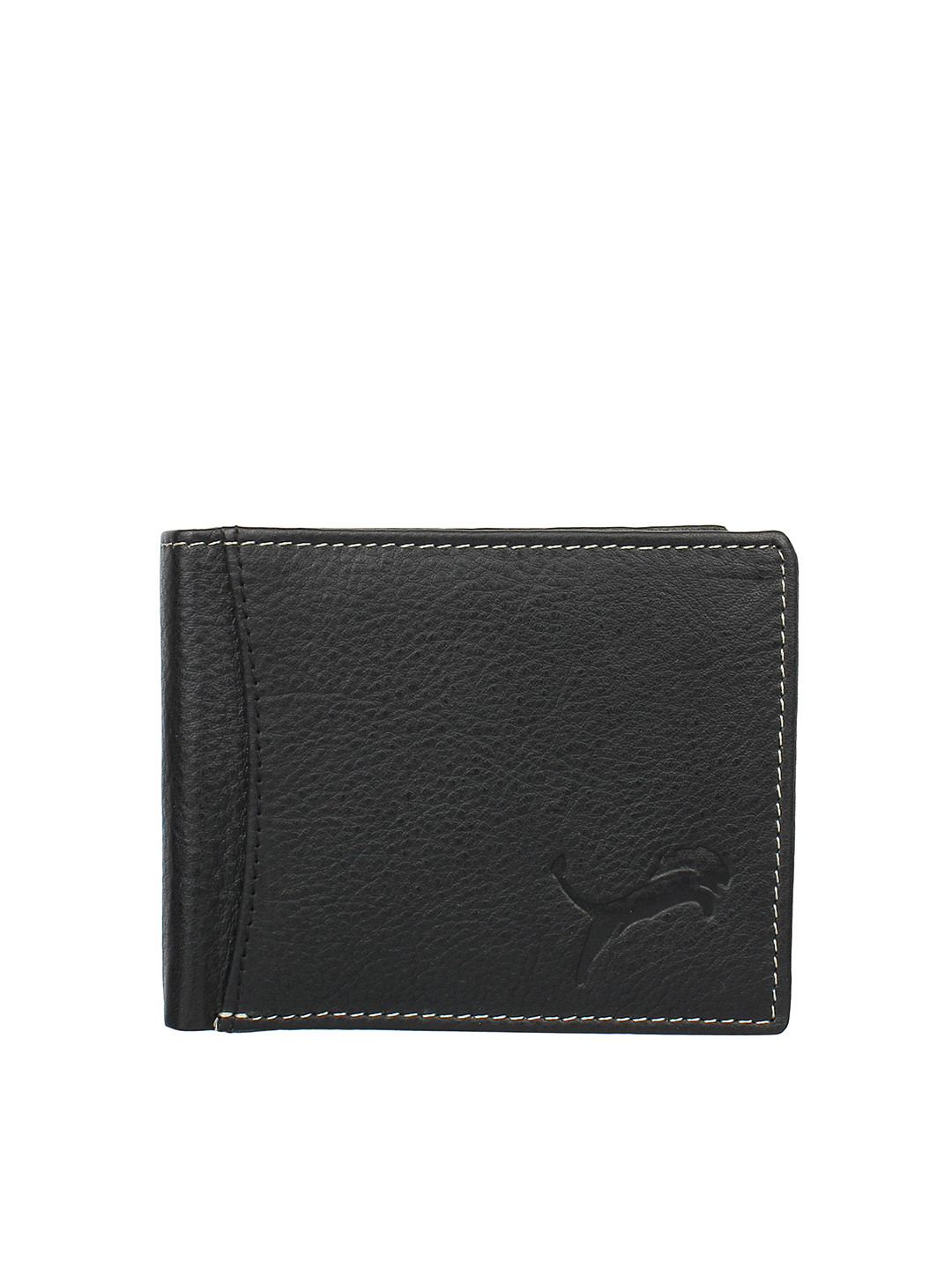 WILD EDGE Men Black Leather Two Fold Wallet