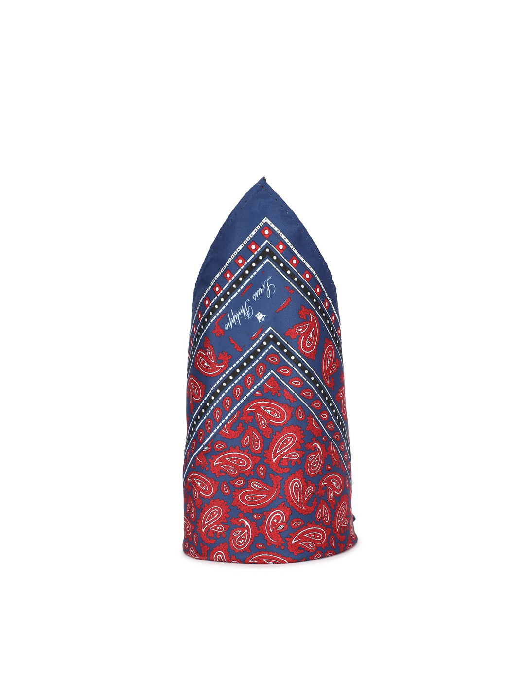 Louis Philippe Red & Blue Printed Pocket Square