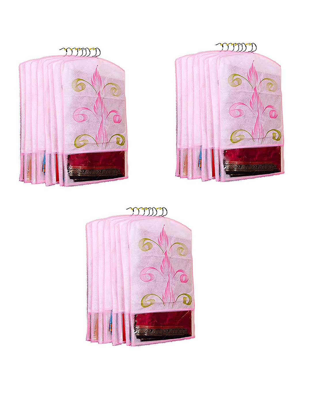 atorakushon 18 Pcs Multicoloured Printed Garment Storage Bags