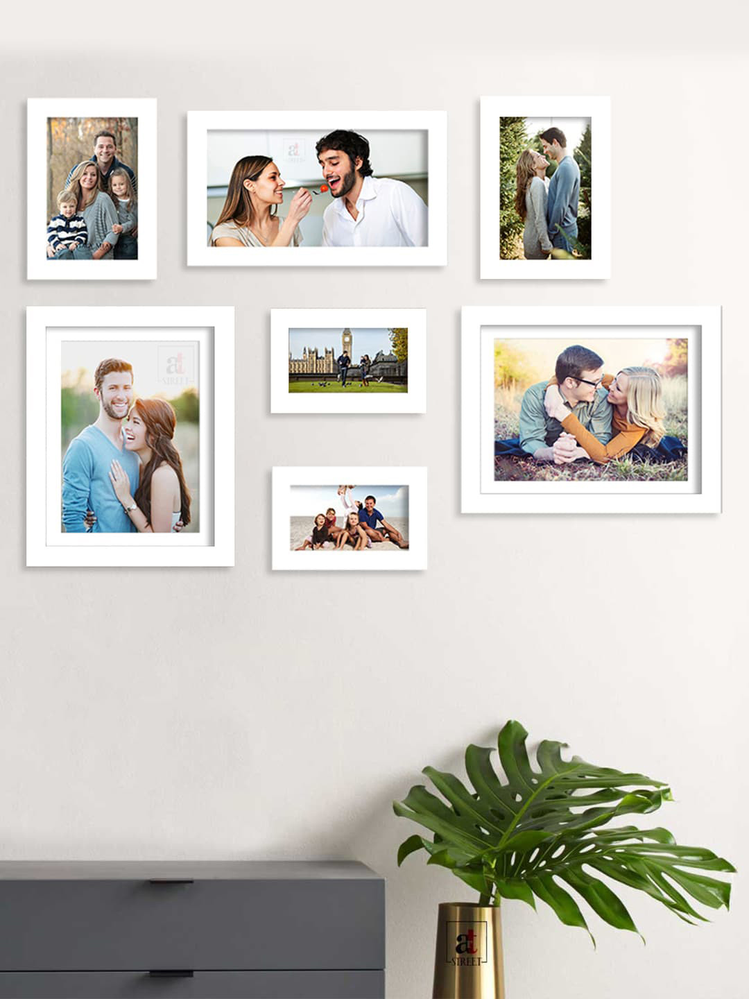 Art Street Set of 7 Individual White Photo Frame