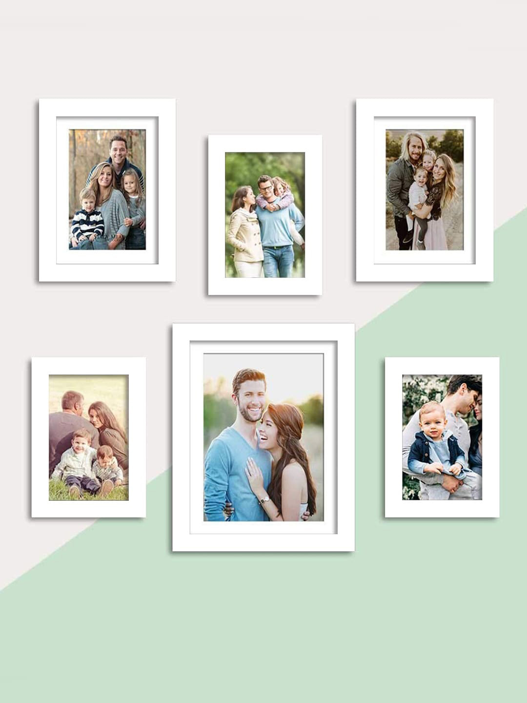Art Street Set Of 6 White Solid Wall Photo Frame