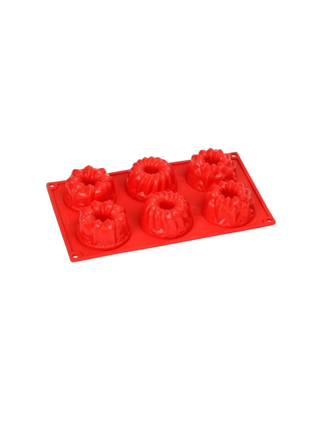 Wonderchef Red Solid Silicone Pavoni Multi-Forme 6 Portions Mould