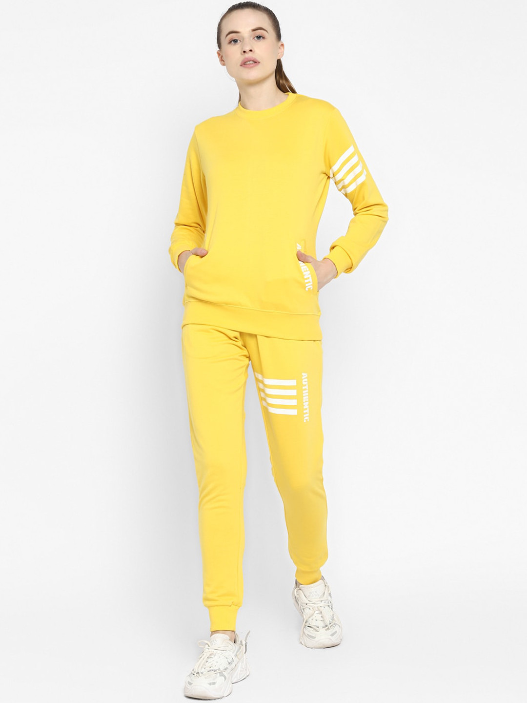 OFF LIMITS Women Yellow Solid Tracksuit