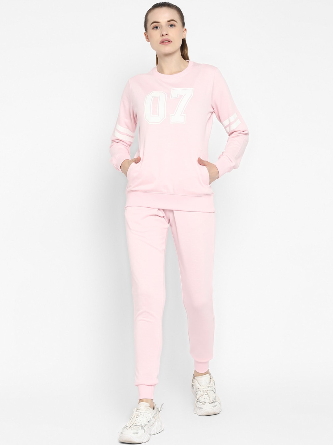 OFF LIMITS Women Pink & White Printed Tracksuit