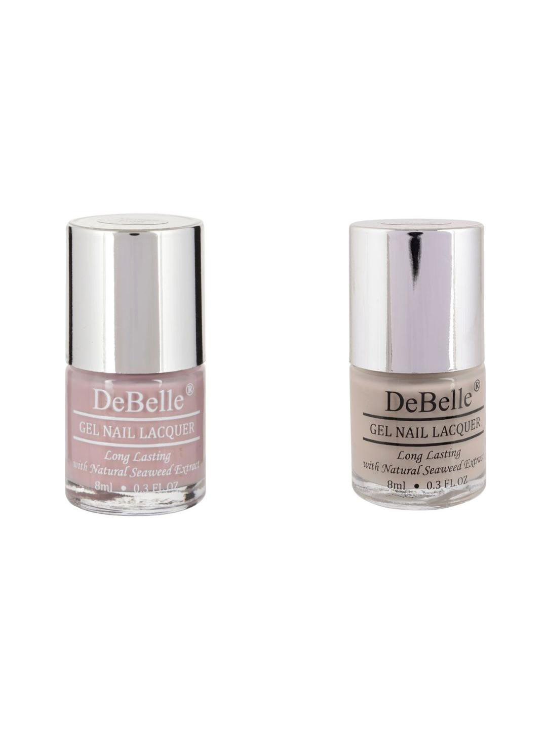 DeBelle Set of 2 Fleur De Pearl Gel Nail Polish - Vintage Frost & Natural Blush 8ml Each