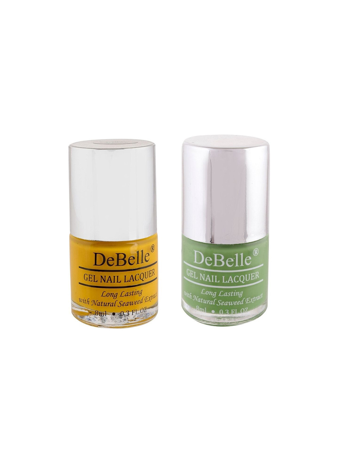 DeBelle Set Of 2 Gel Nail Polish - Caramelo Yellow & Mystique Green - 8ml Each