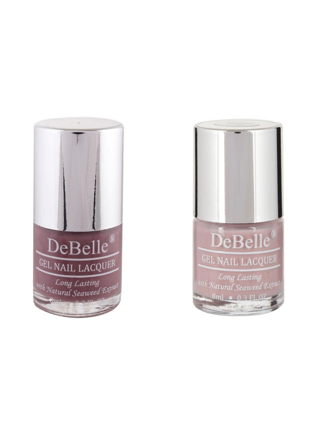 DeBelle Set Of 2 Gel Nail Polish - Majestique Mauve & Vintage Frost- 16ml