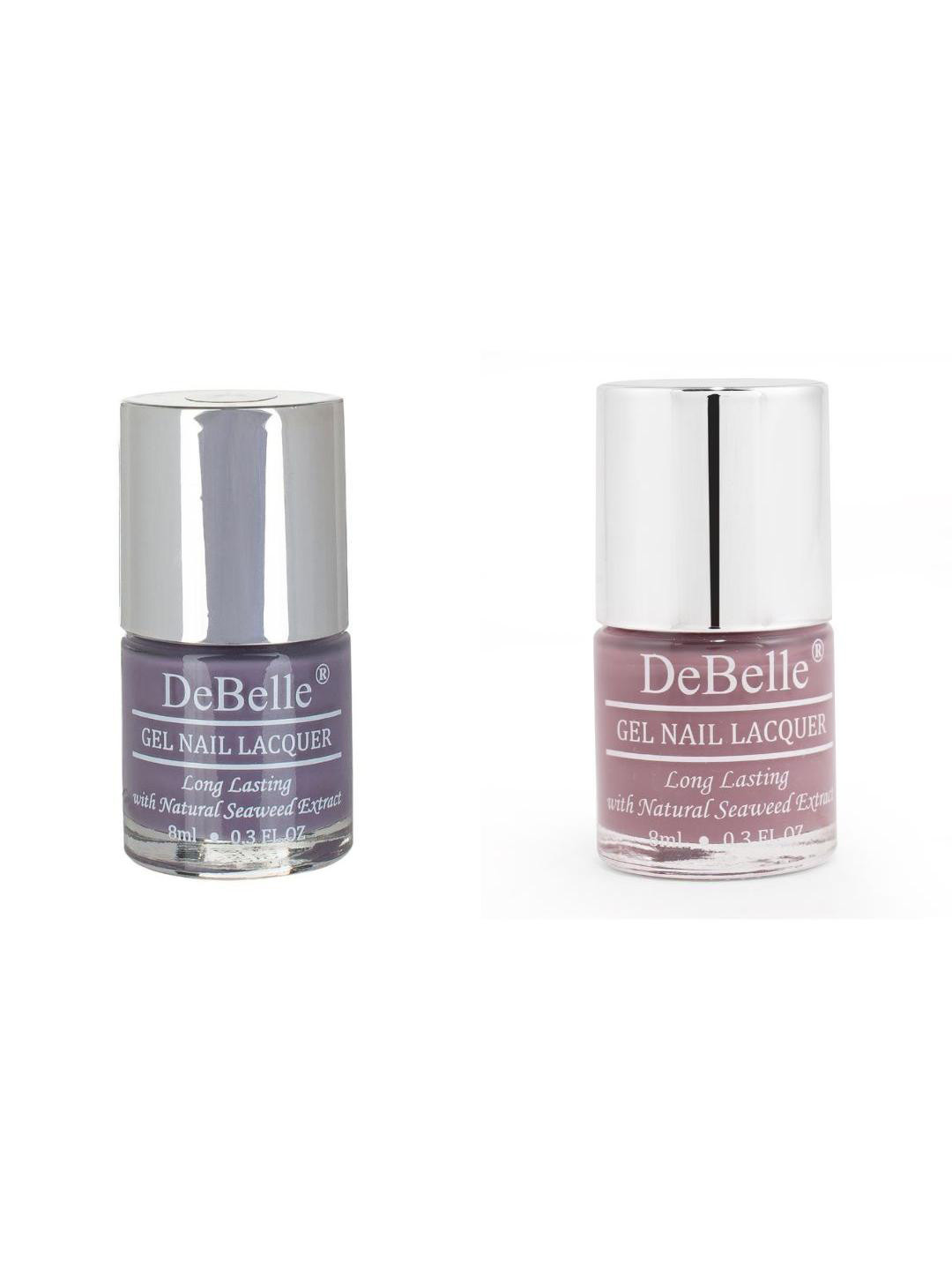 DeBelle Set of 2 Fleur De Pearl Gel Nail Polish - Viola Dew & Majestique Mauve - 8 ml Each