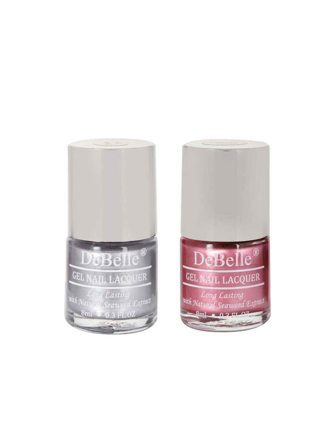DeBelle Set of 2 Gel Nail Polish - Chrome Silver & Chrome Glaze - 16ml
