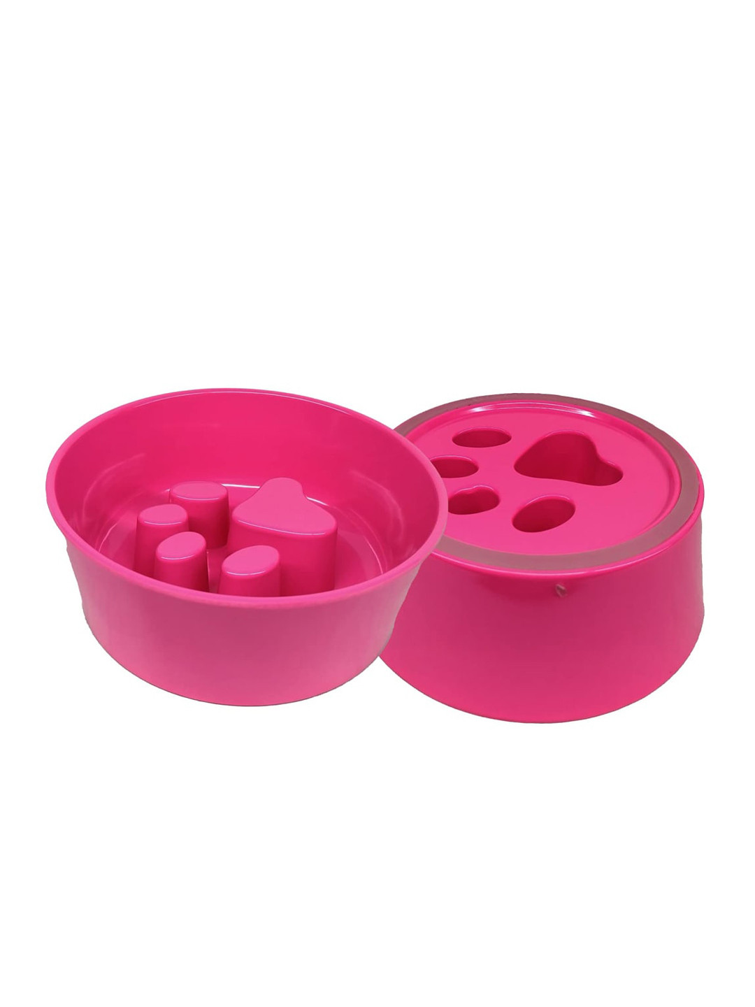 Emily Pets Pink Solid Ceramic Paw Shaped Pet Bowl