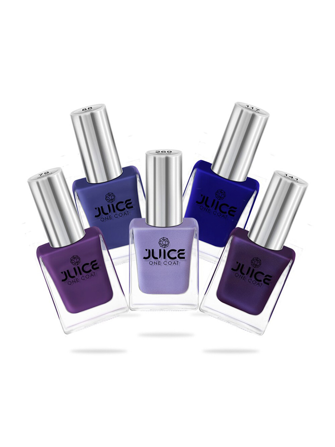 JUICE Set Of 5 Blue & Purple Nail Polish 55 ml