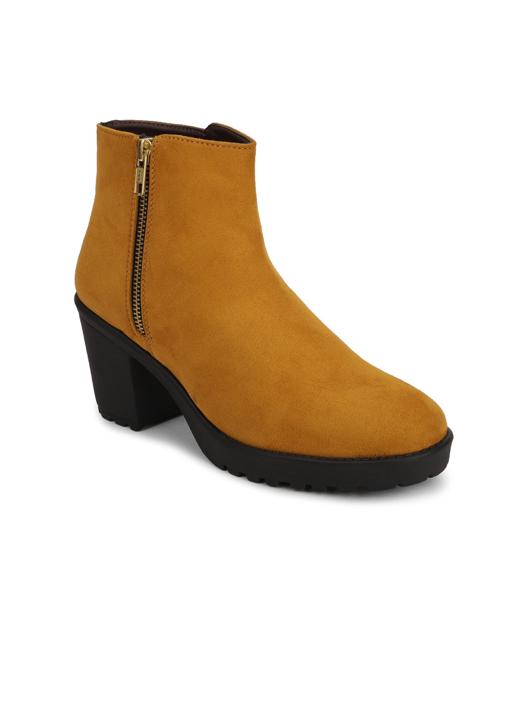 Bruno Manetti Woman Camel Brown Suede Block Heeled Boots