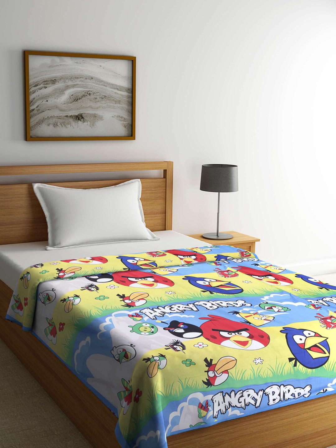 KLOTTHE Blue & Green Cartoon Characters Mild Winter 233 GSM Single Bed Dohar