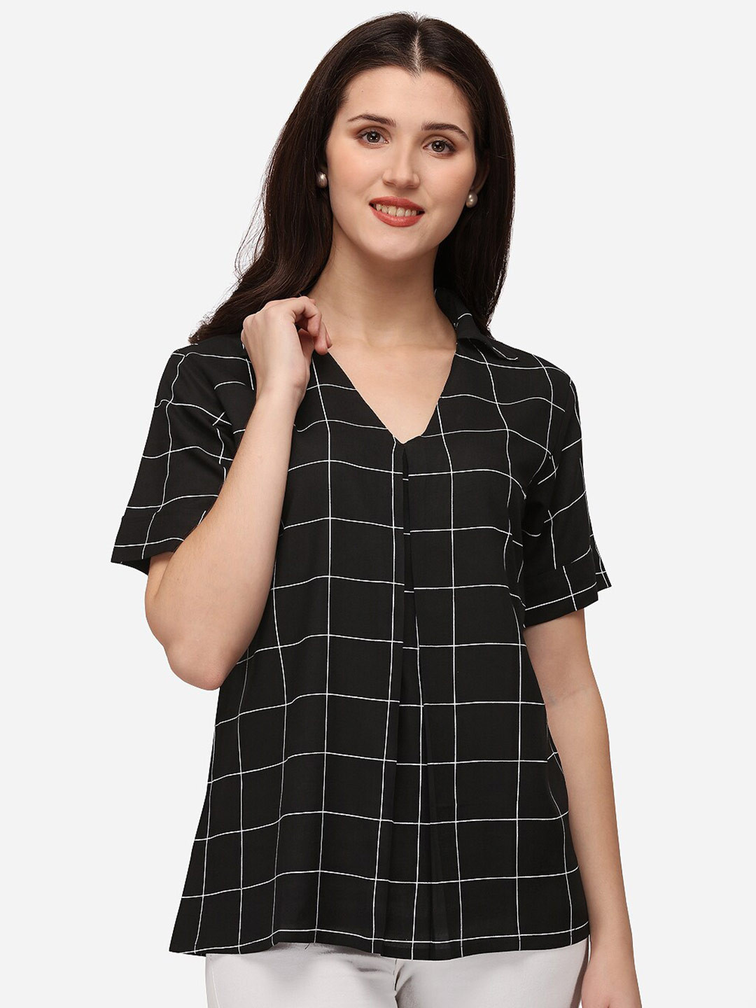 Smarty Pants Black Checked Top