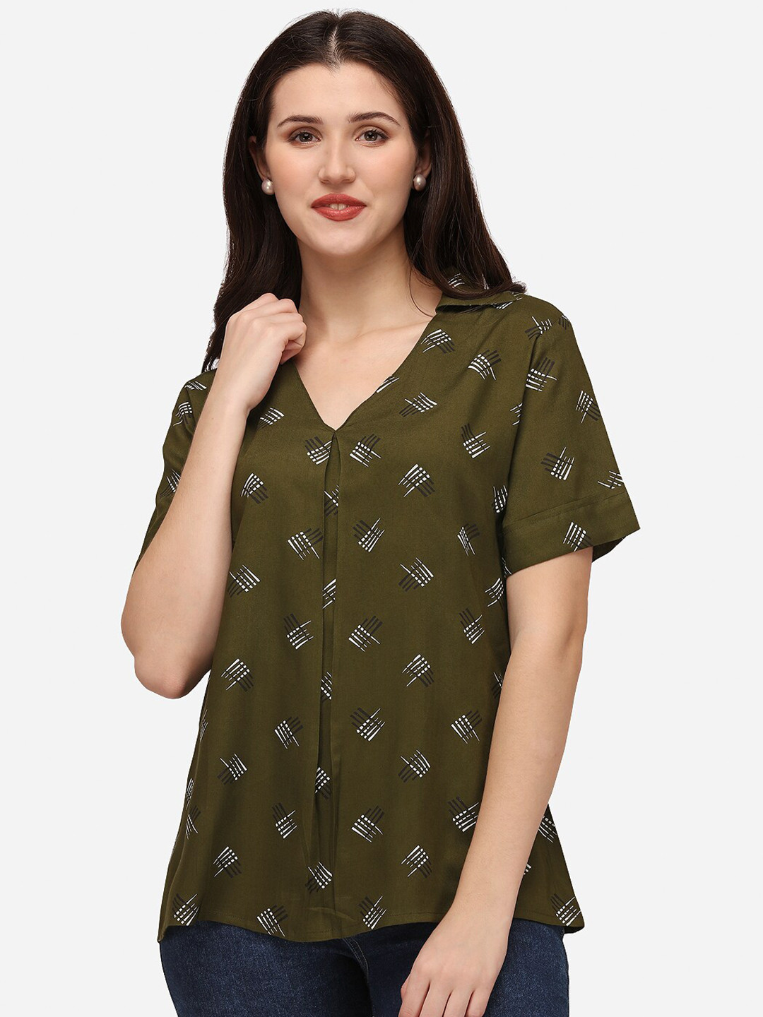 Smarty Pants Green Floral Print Top