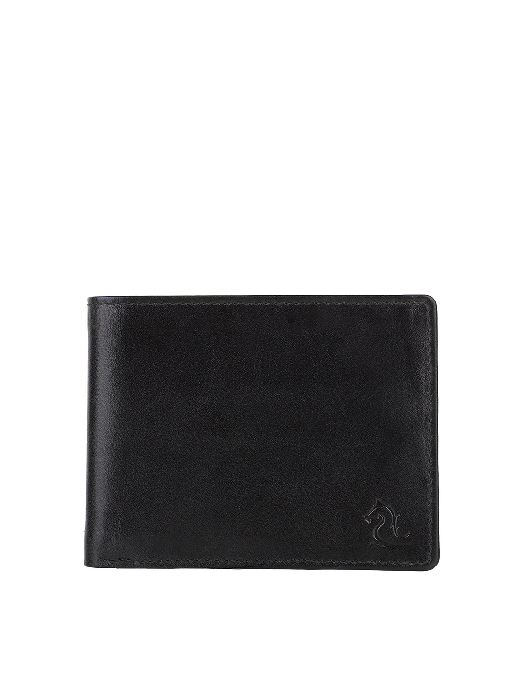 Kara Men Black Leather Two Fold Wallet