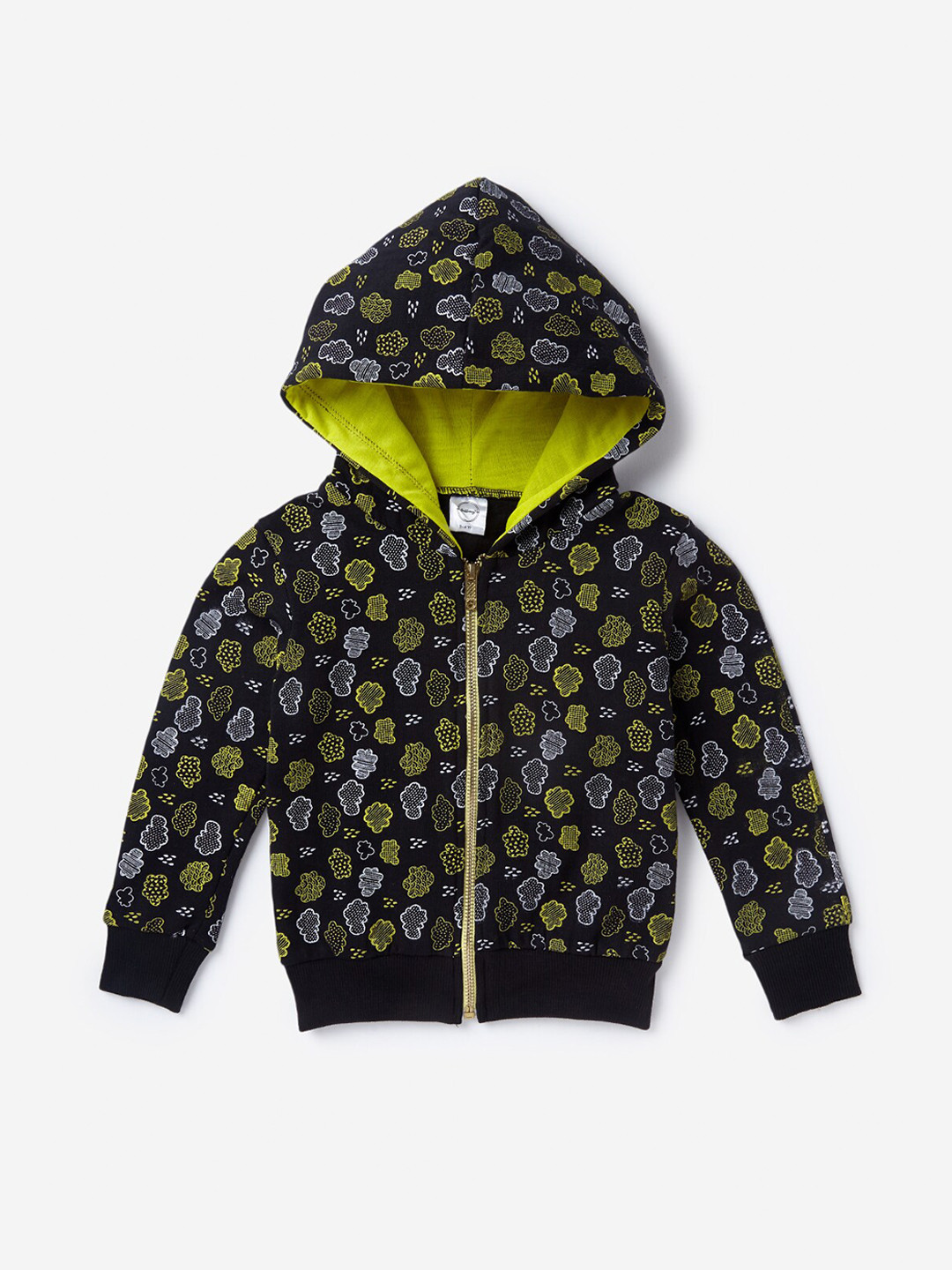 K&U Girls Black Printed Sweatshirt