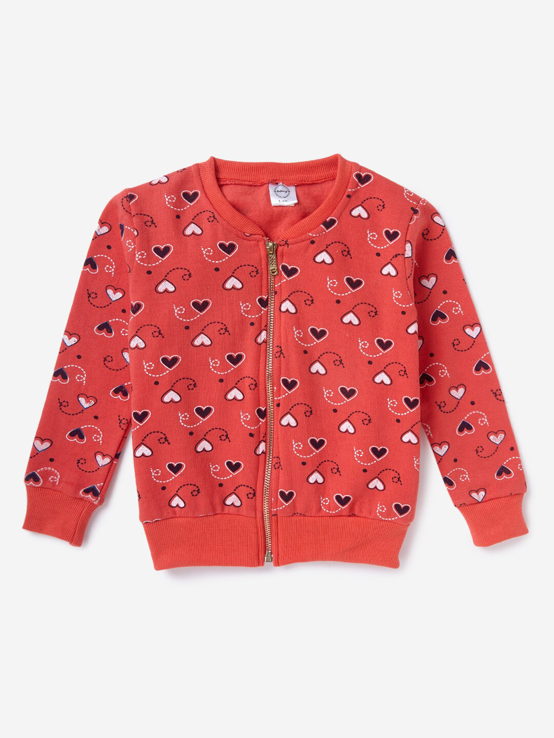 K&U Girls Red Printed Sweatshirt