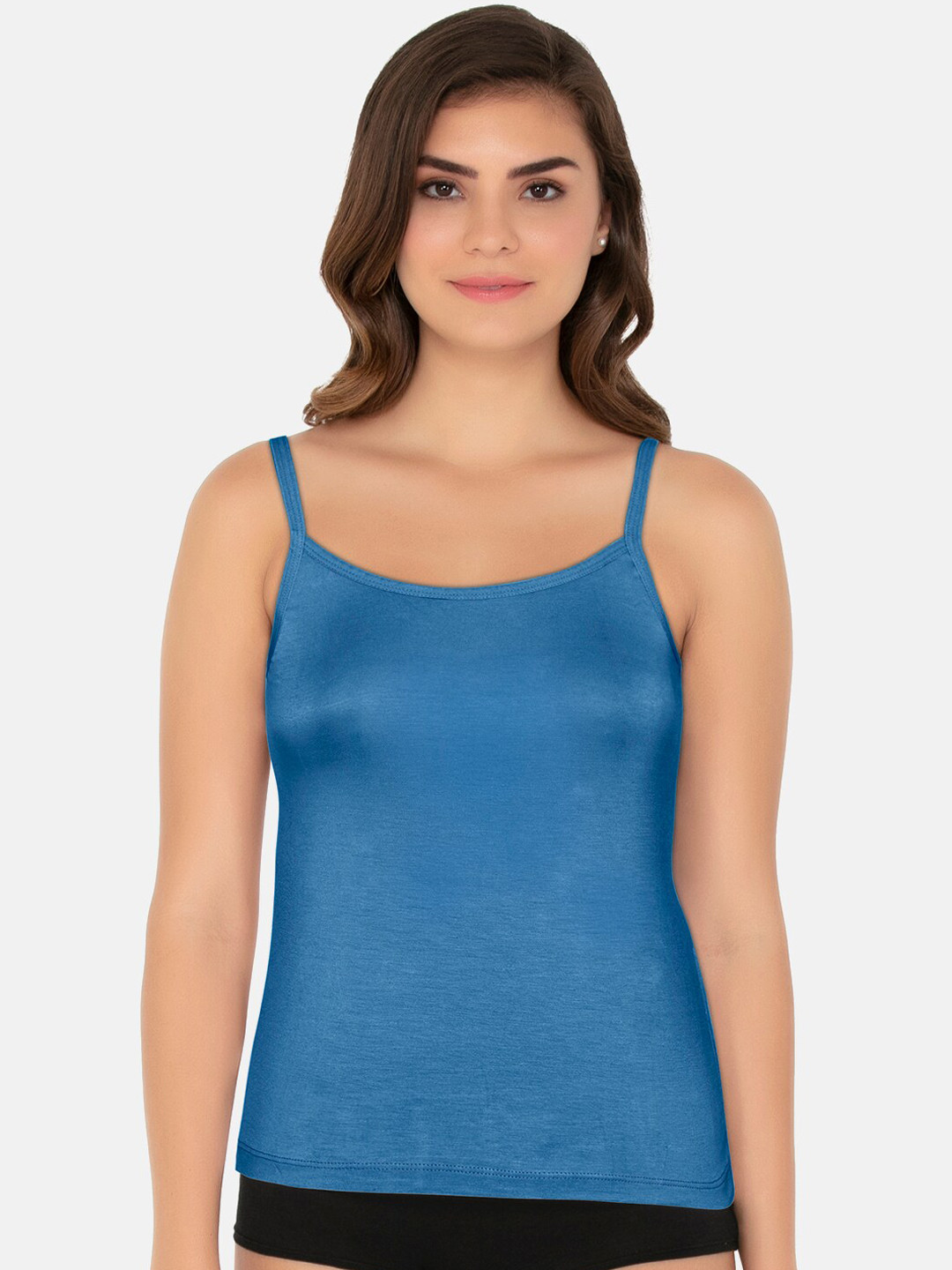 Amante Women Blue Solid Pure Cotton Camisole