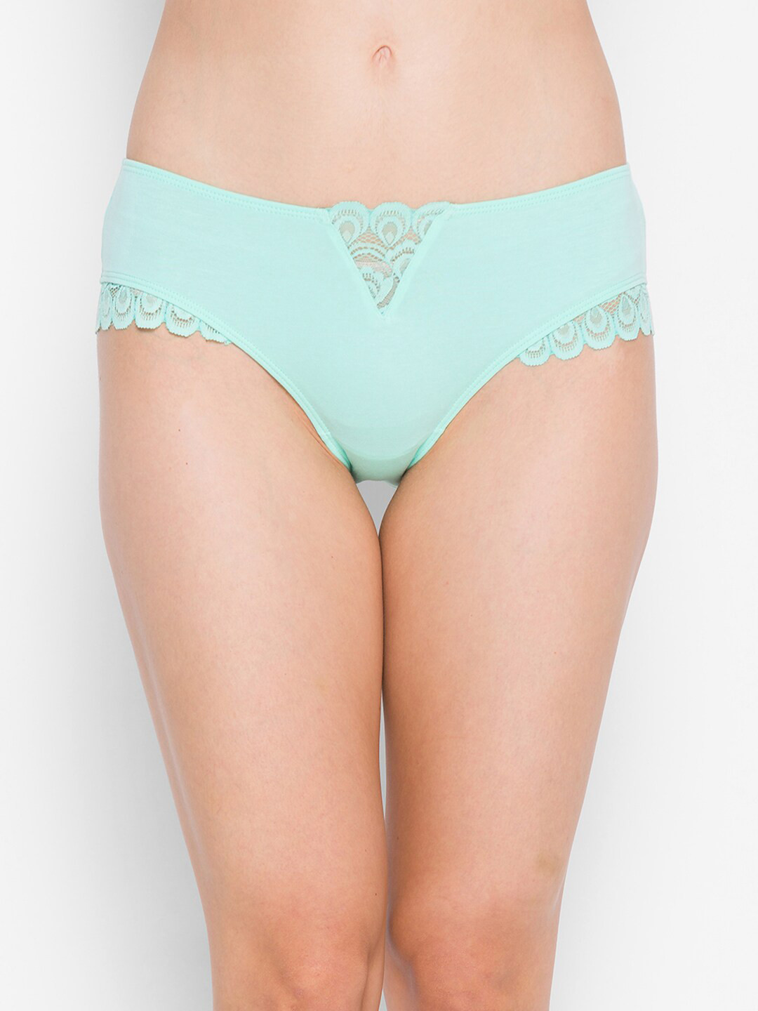 Candyskin Women Sea Green Self Design Bikini Panty