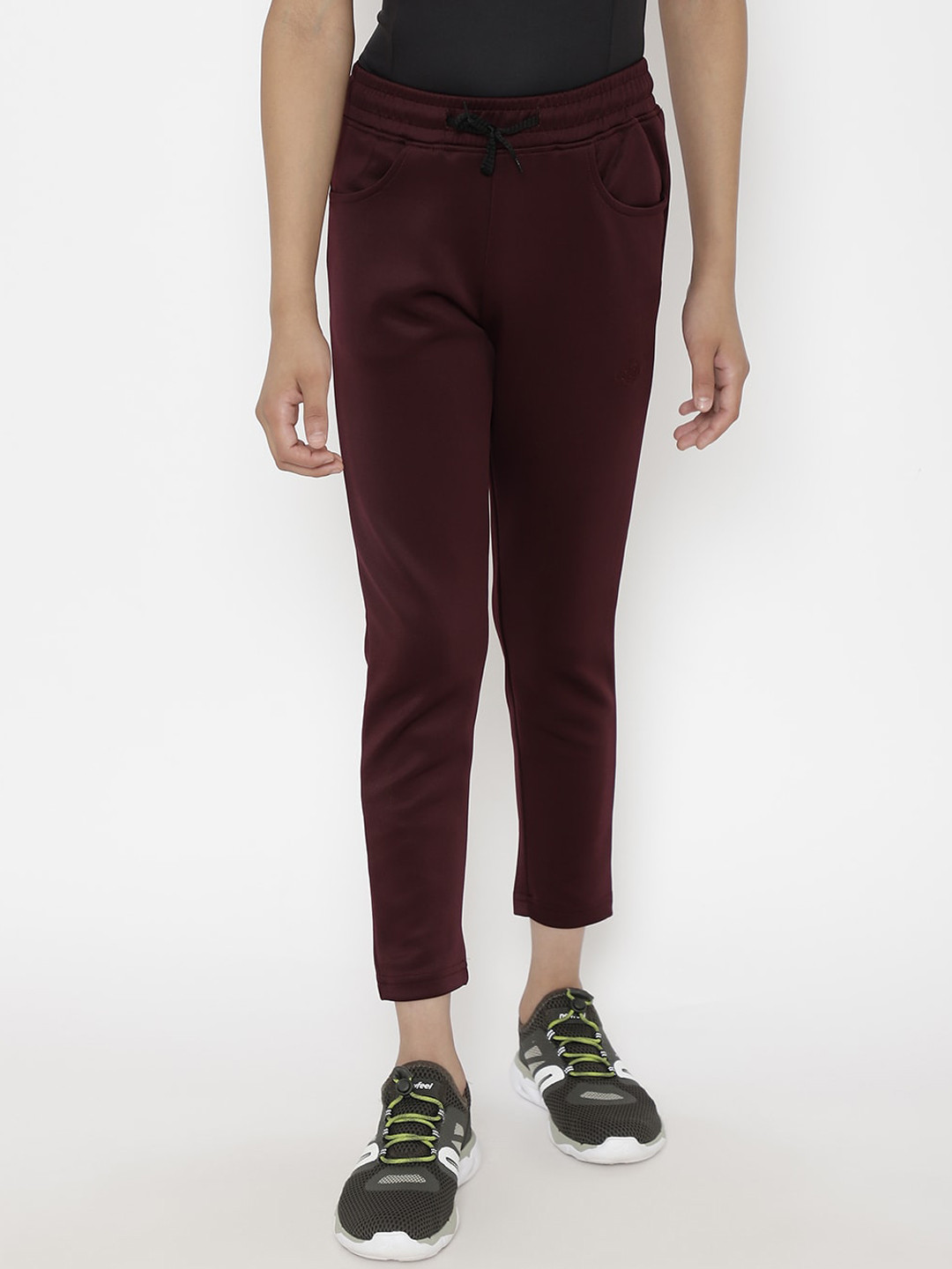 CHIMPRALA Boys Burgundy Straight-Fit Dry-Fit Track Pant
