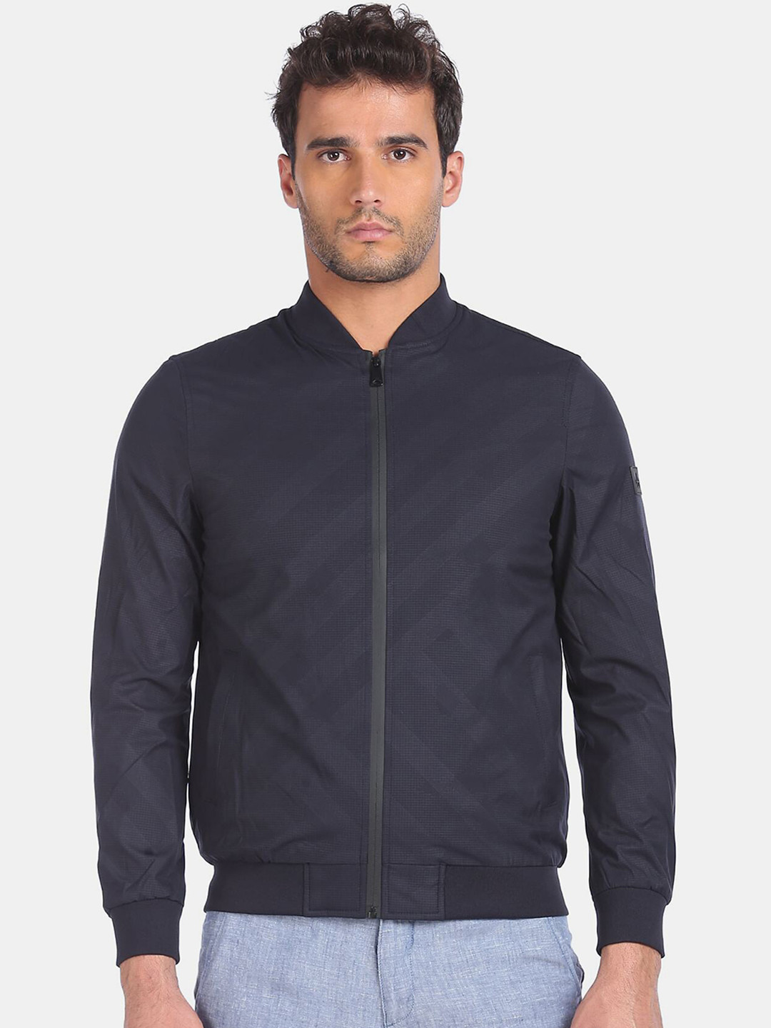 Arrow New York Men Blue Bomber Jacket