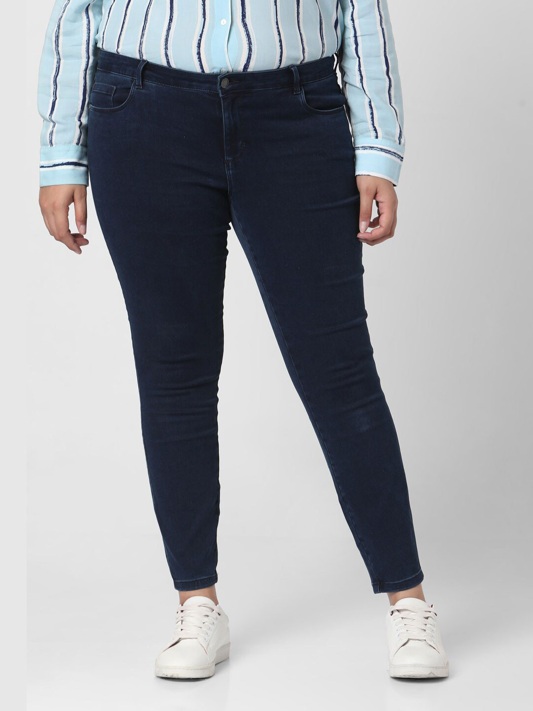 VERO MODA CURVE Women Navy Blue Solid Skinny Fit Jegging