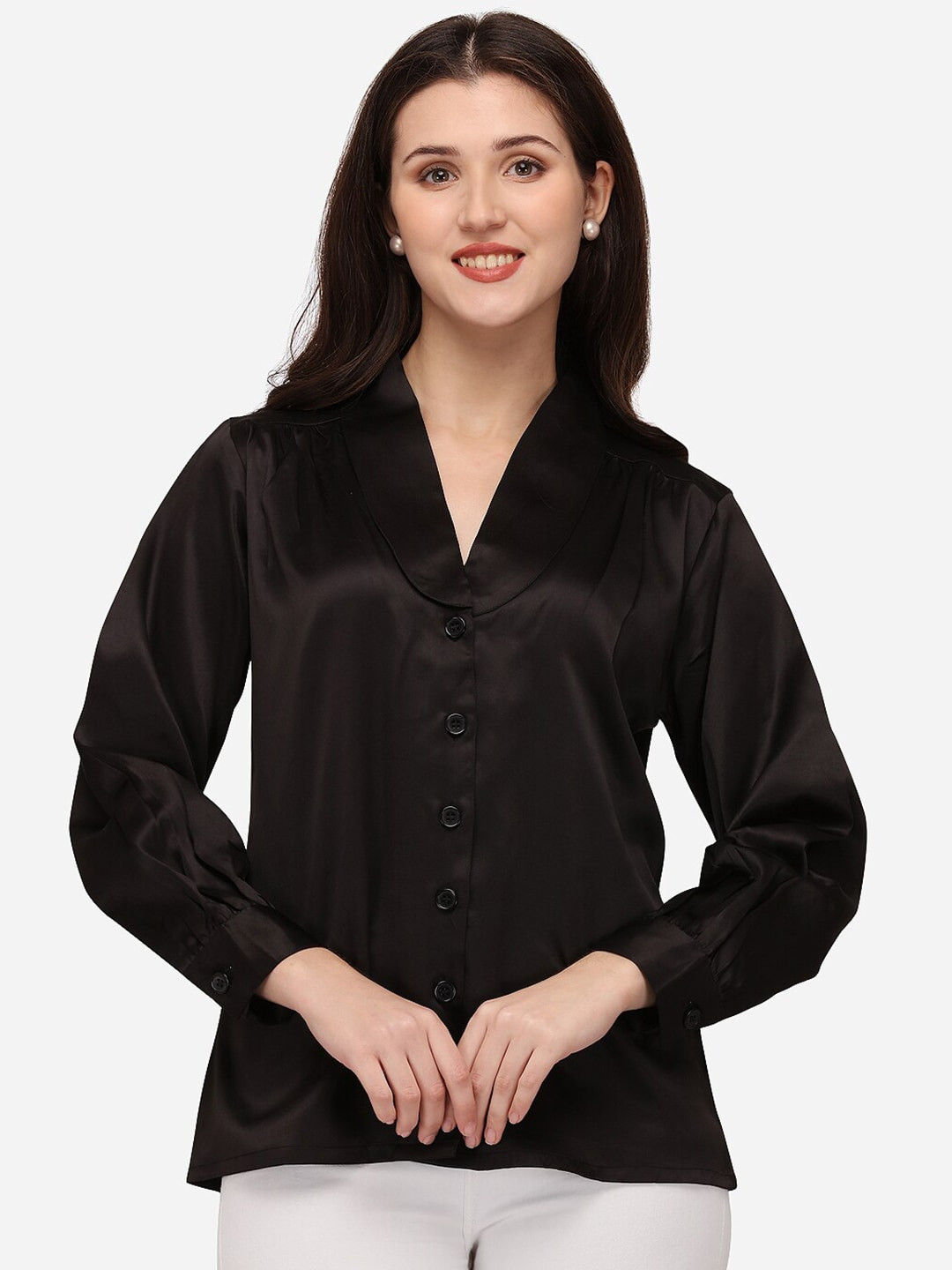 Smarty Pants Women Black Party Shirt