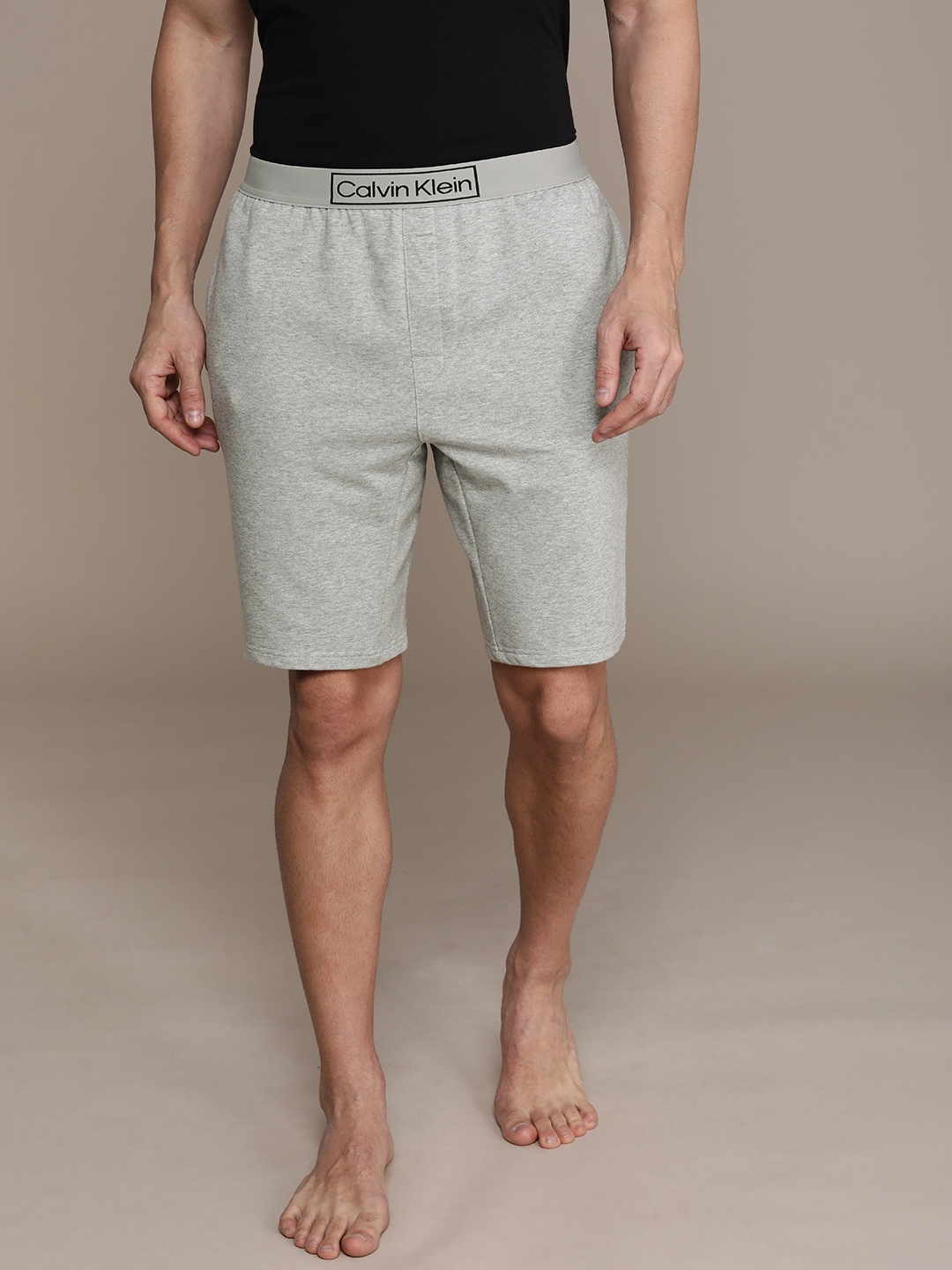 Buy Calvin Klein Underwear Men Grey Melange Lounge Shorts