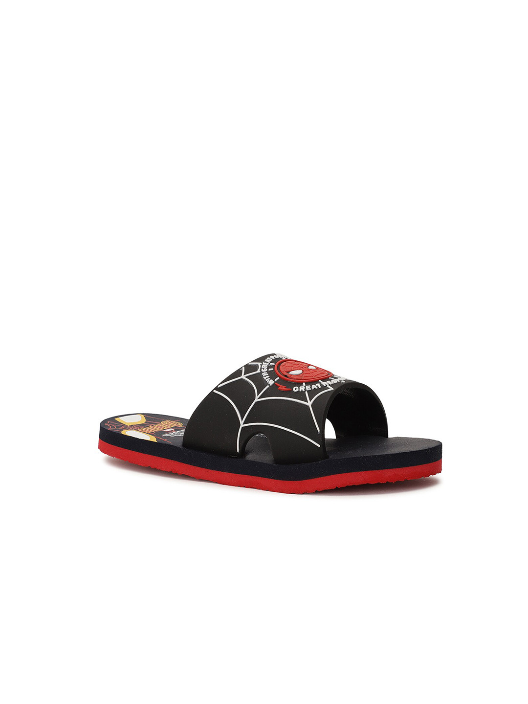Disney Boys Black & Red Printed Sliders