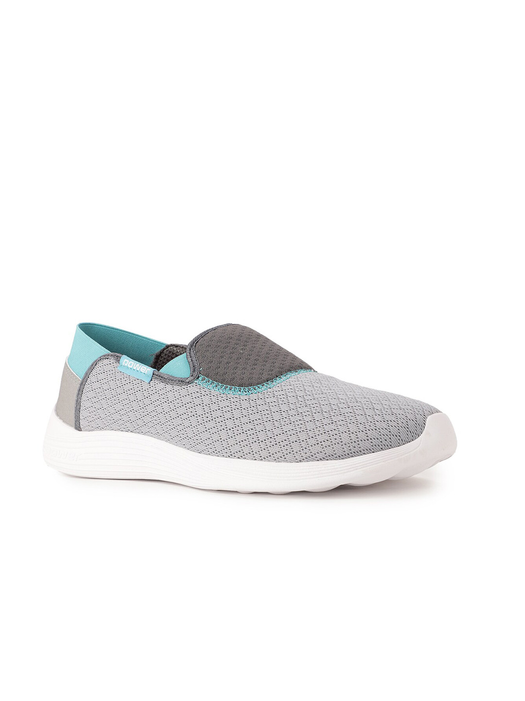 Power Women Grey Textile Walking Non-Marking Shoes