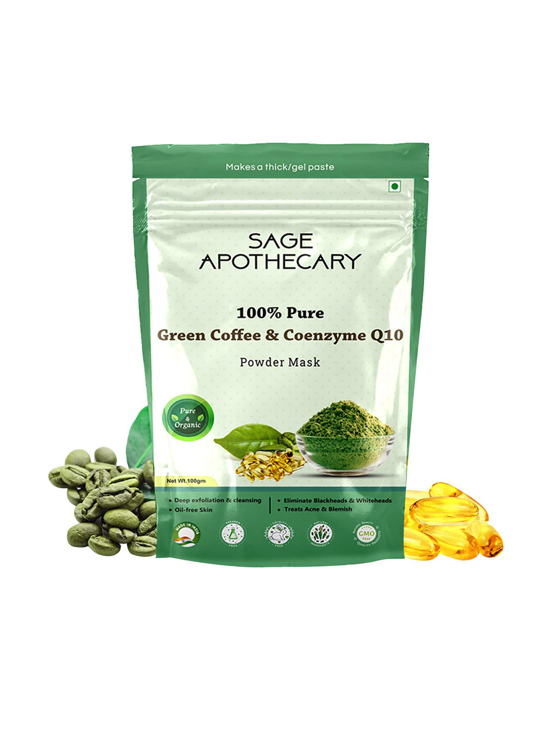 SAGE APOTHECARY Off-White Green Coffee & Coenzyme Q10 Powder Mask 100g