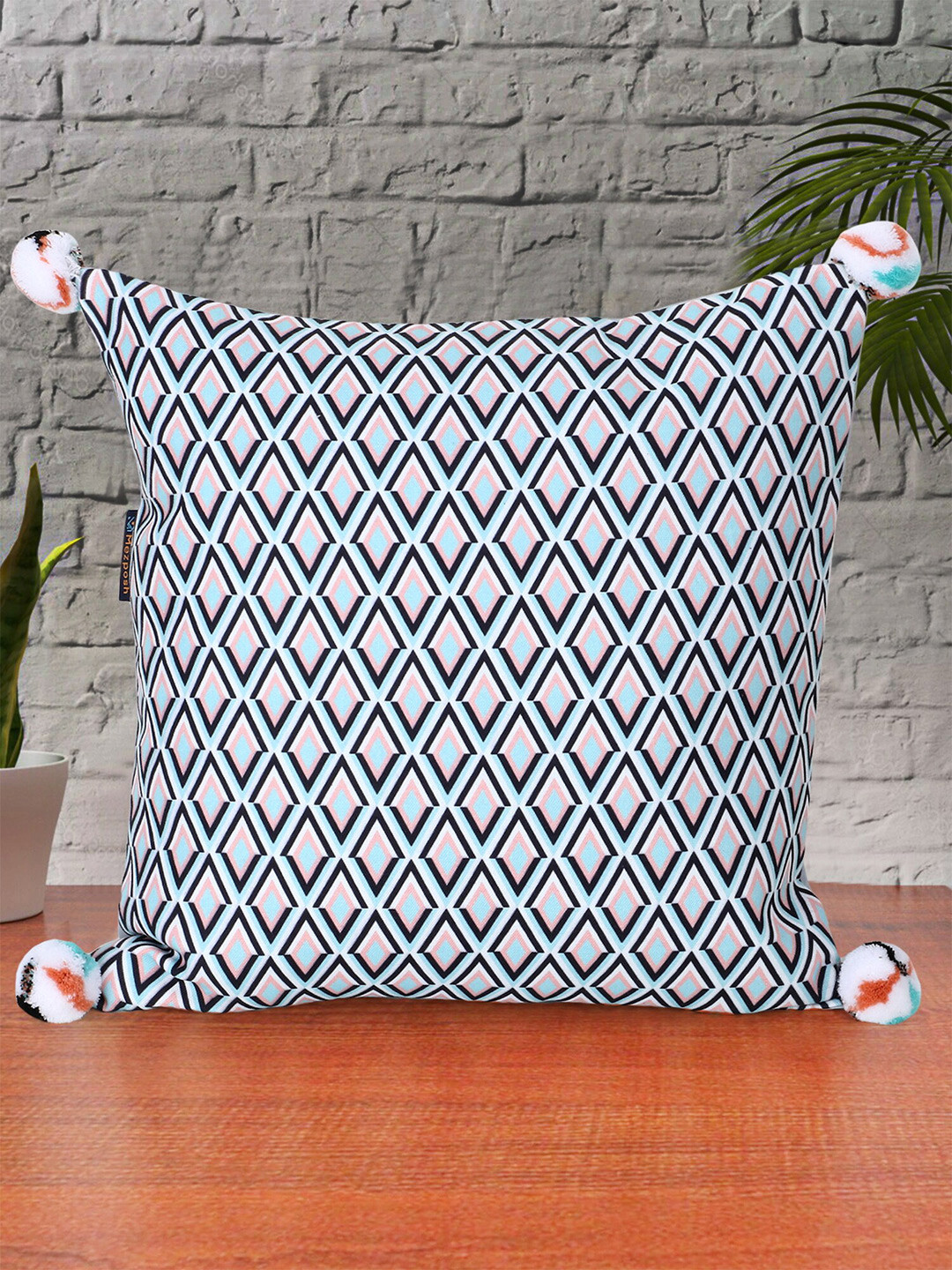 Mezposh Grey & Black Geometric Square Cushion Covers