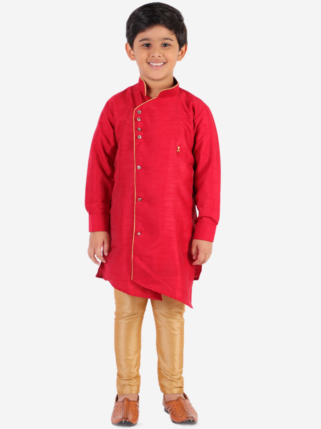 Pro-Ethic STYLE DEVELOPER Boys Maroon & Beige Kurta with Pyjamas