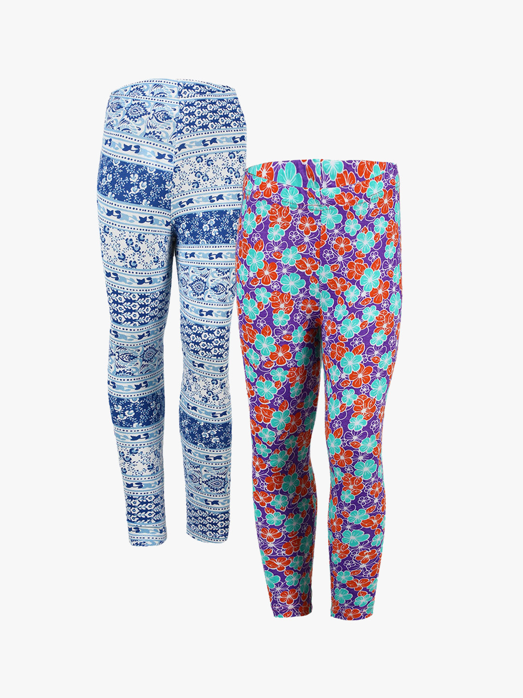 SAVAGE Kids Girls Pack Of 2 Assorted Pure Cotton Lounge Pants