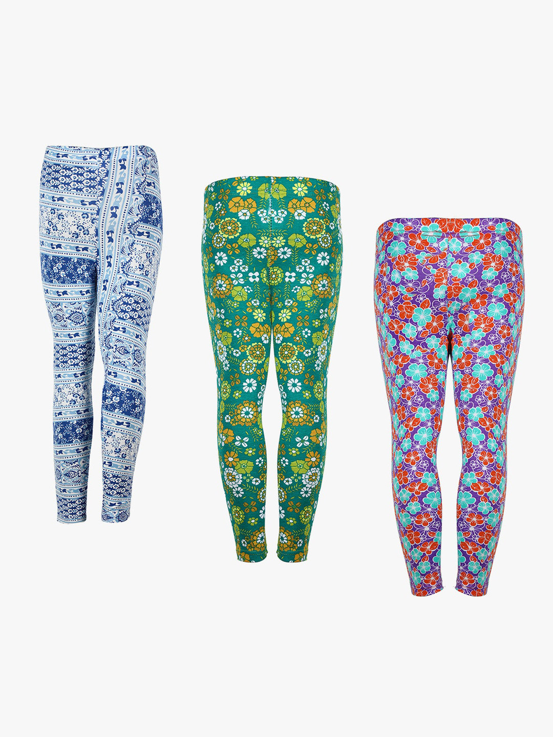 SAVAGE Kids Girls Pack Of 3 Assorted Pure Cotton Lounge Pants