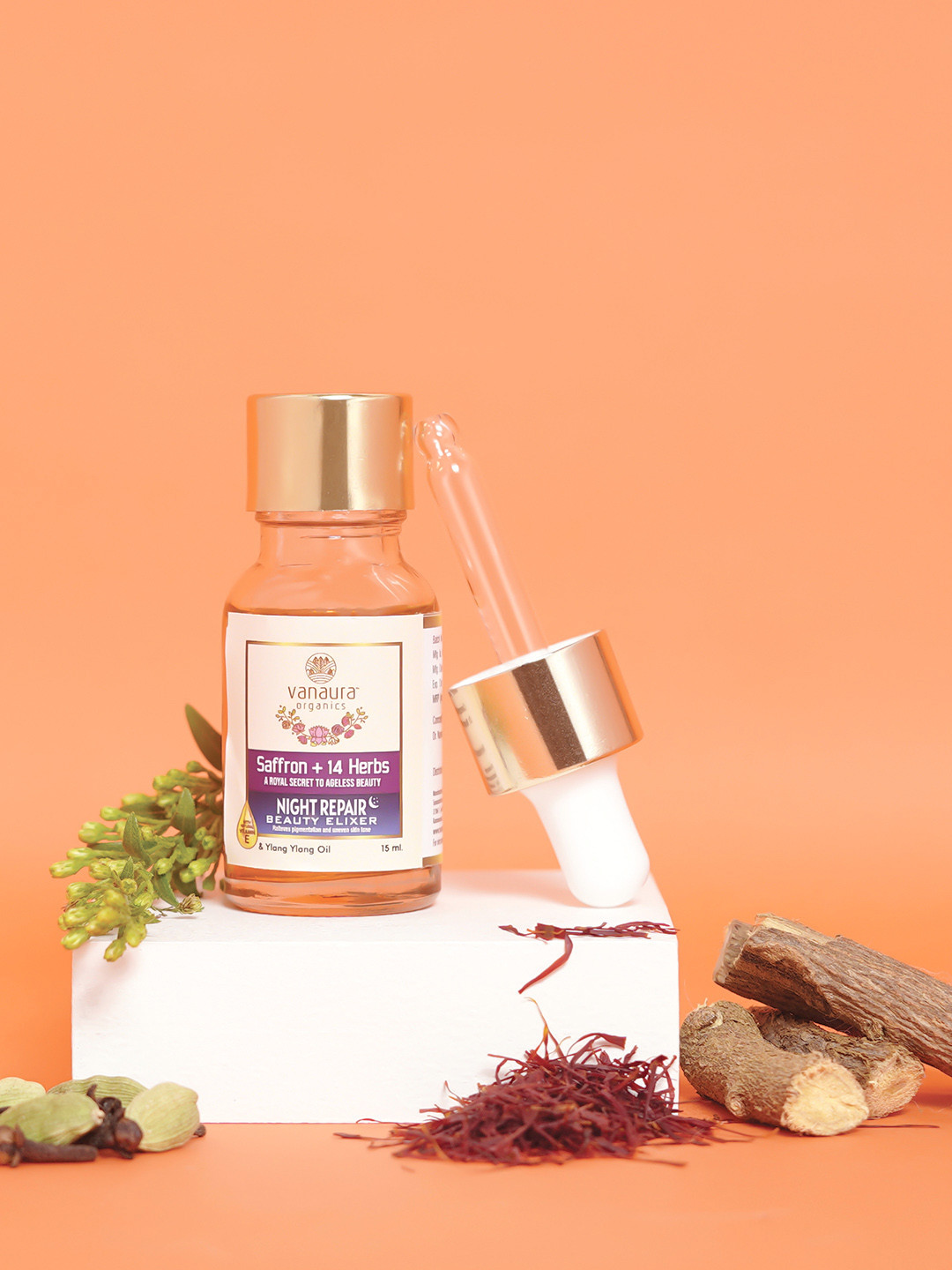 vanaura organics Gold Saffron & 14 Herbs Night Repair Beauty Elixer