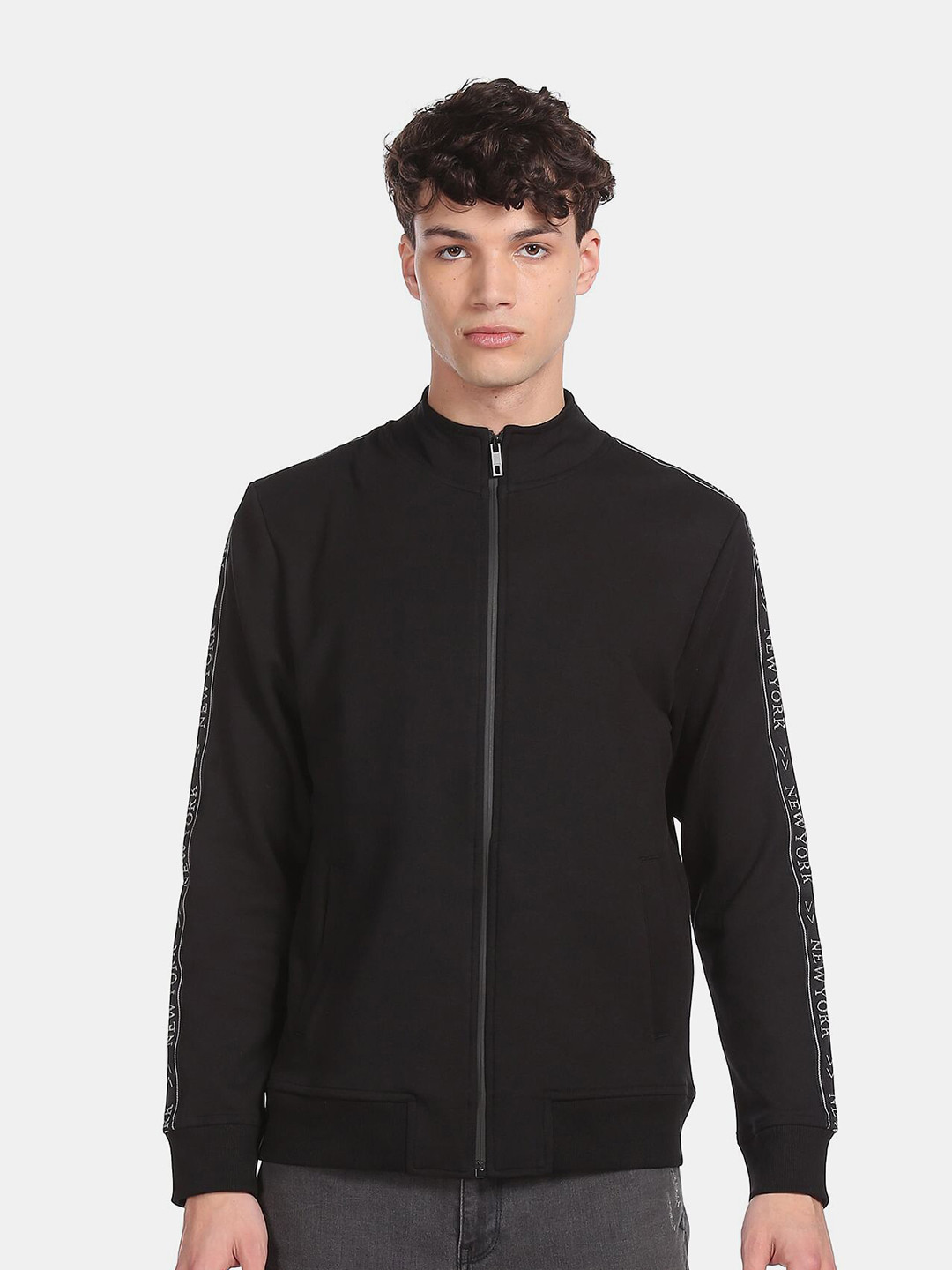 Arrow New York Men Black Sweatshirt