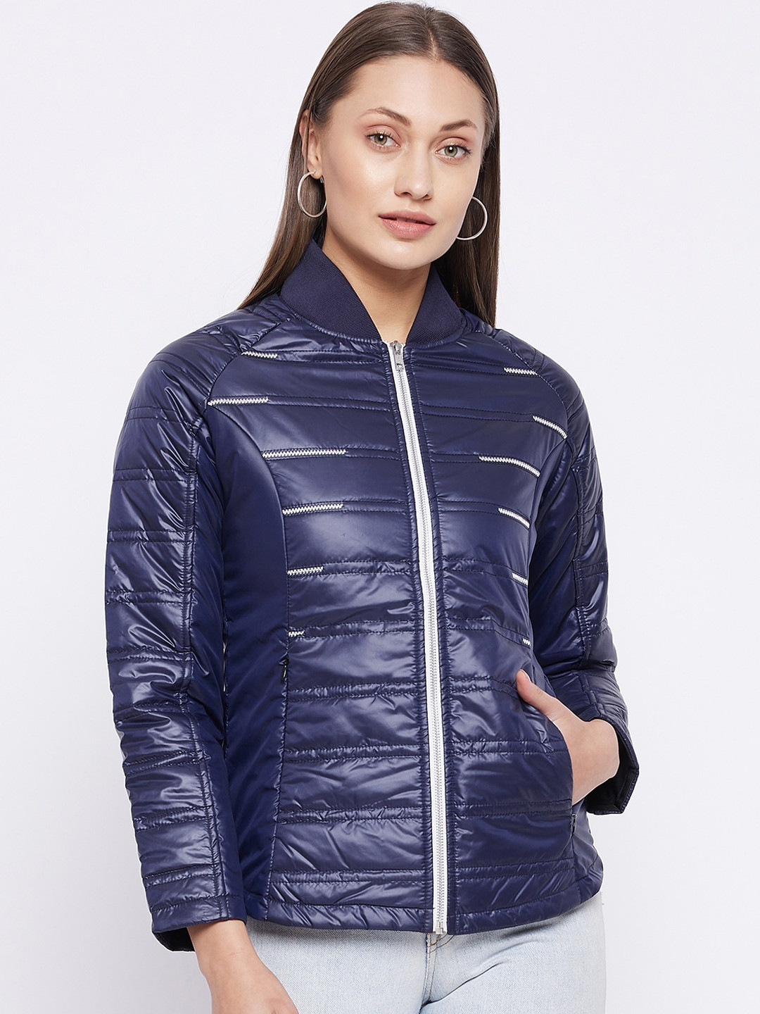 JUMP USA Women Blue Padded Jacket