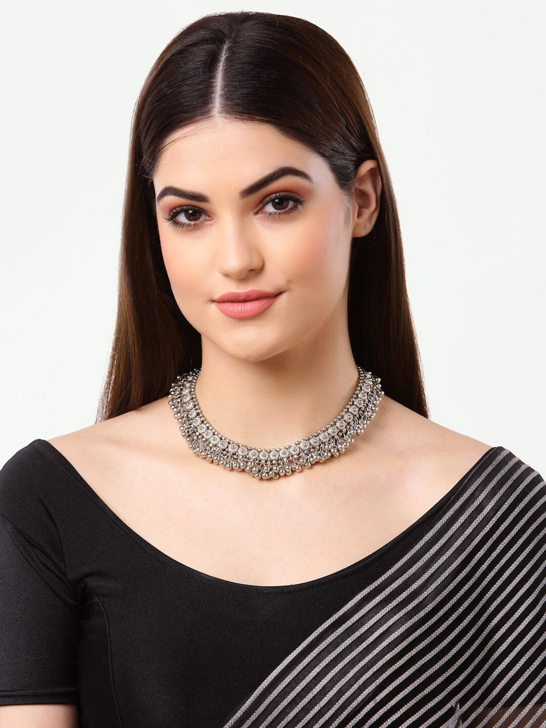 Arrabi Women Metallic Oxidised Necklace